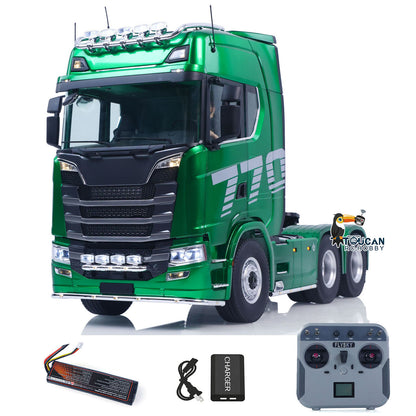 In Stock TOUCAN RC HOBBY KABOLITE 770S-100 Metal 1/14 RC Tractor Truck RTR 2-Speed Transmission 6x6 Differential Lock Light & Sound System Cab Suspension Electric Windshield Wipers for Trailer Towing