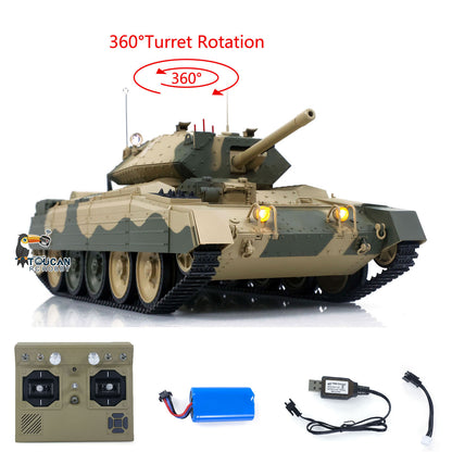 TOUCAN RC HOBBY CoolBank 1/16 Radio Control Tank Crusader MK III 360 Degre Turret Rotation Barrel Recoil Elevation Light Sound Smoke System