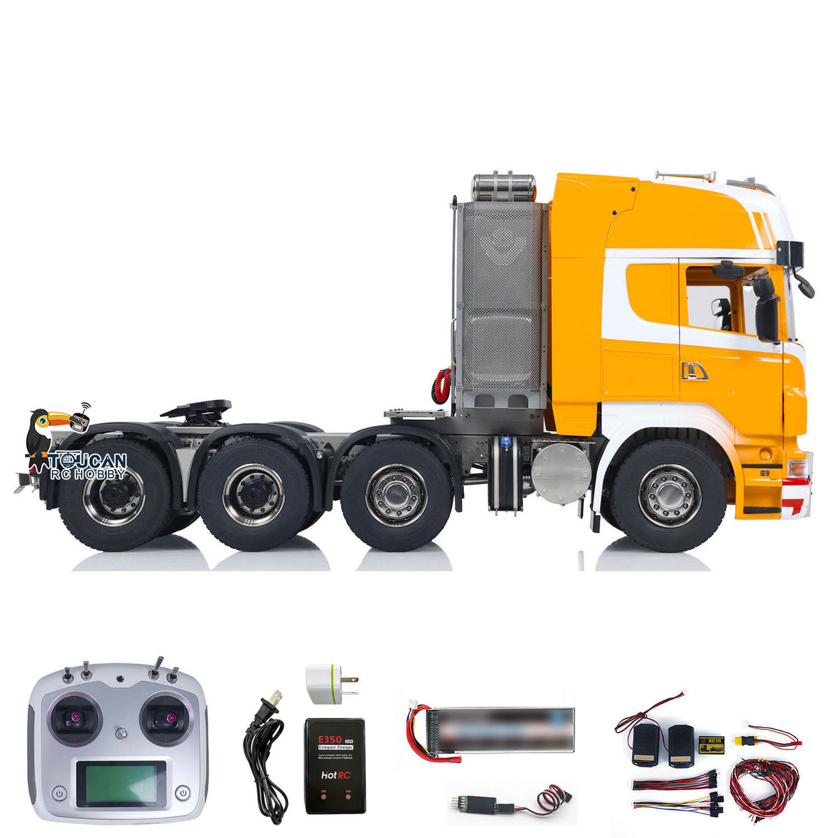 TOUCAN RC HOBBY ScaleClub 1/14 8x8 RC Tractor Truck RTR R620 Metal Remote Control Cars 3-Speed Transmission Assembled and Painted ESC Servos