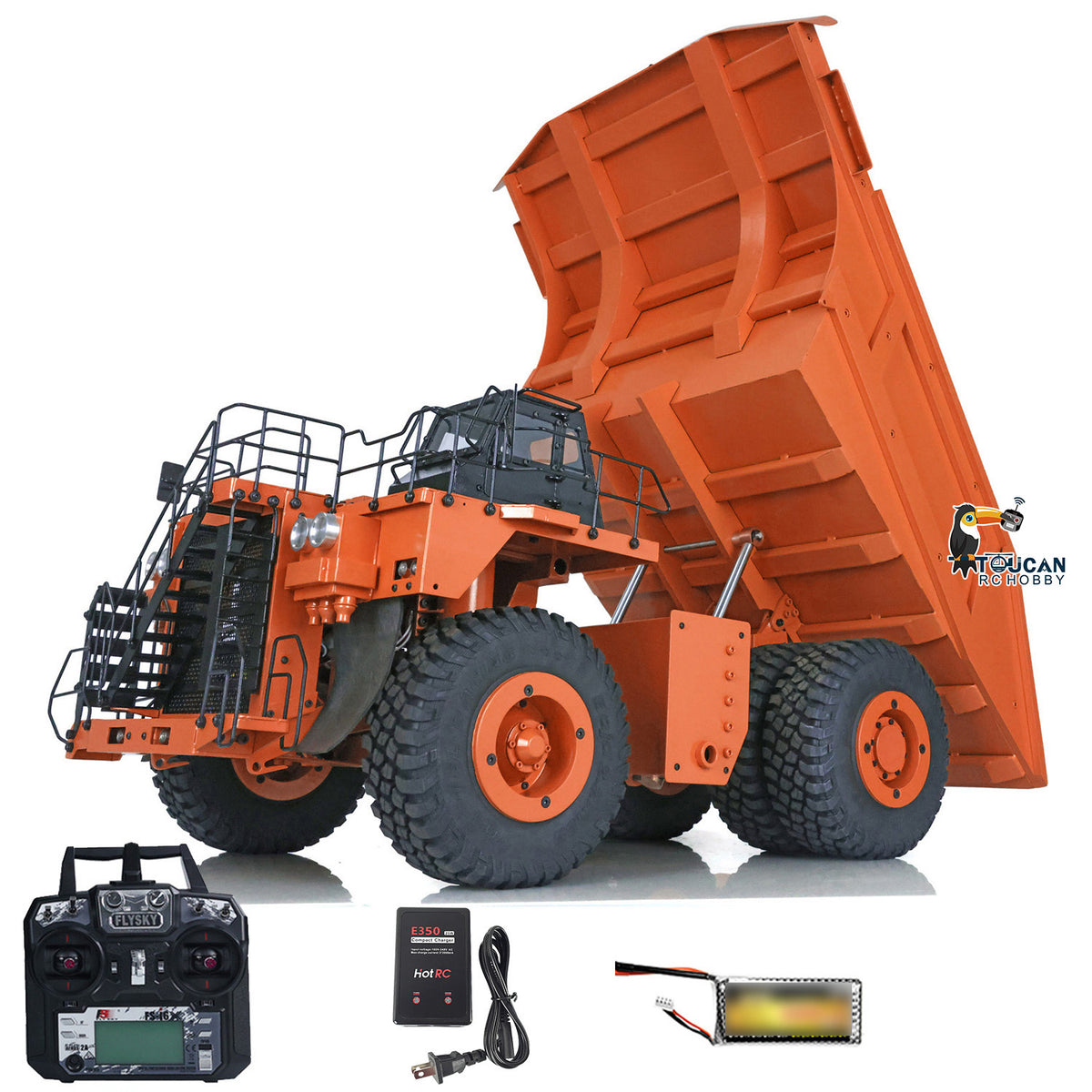 TOUCAN RC HOBBY 793D Metal 1/20 RC Hydraulic Mine Truck Heavy Duty Remote Control Dumper RTR 2Speed Gearbox Flysky I6X Radio Light System