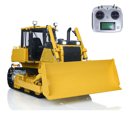 TOUCAN RC HOBBY JZModel D65EX 1/12 Metal RC Hydraulic Bulldozer PNP 3CH Valve FlySky I6S Radio Controller Light Sound System for Construction Truck Enthusiasts Outdoor
