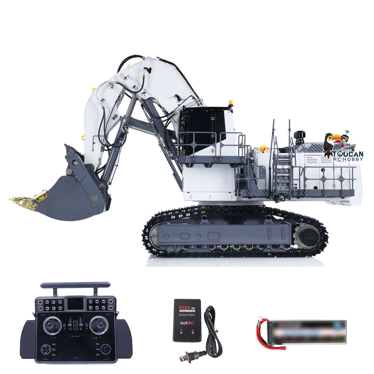 TOUCAN RC HOBBY LESU Aoue 9150 1/14 Metal RC Excavator B0010 PNP/RTR Dual Pump Hydraulic Digger 5CH Valve Lighting Electronic Display Lifting Ladder for Construction Hobby Collectors