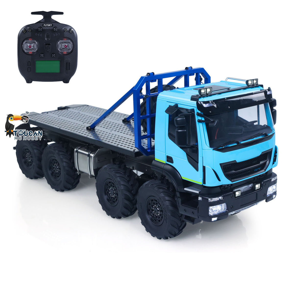 TOUCAN RC HOBBY MODO 1/14 Metal 8x8 RC Crawler Car PNP FlySky ST8 Radio Controller Light Sound System Electric Winch Differential Lock 2-speed gearbox for Enthusiast