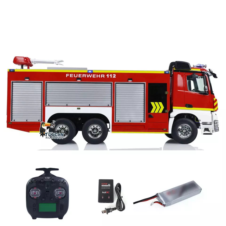 TOUCAN RC HOBBY  1/14 6x4 RC Fire Fighting Truck Remote Control Fire Vehicles RTR Car Assembled and Painted Model Sound Light System