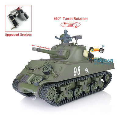 TOUCAN RC HOBBY Heng Long 1/16 TK7.0 Plastic USA M4A3 Sherman 3898 RTR RC Tank 360 Degrees Turret BB IR Barrel Recoil Smoke Metal Barrel Steel Gearbox