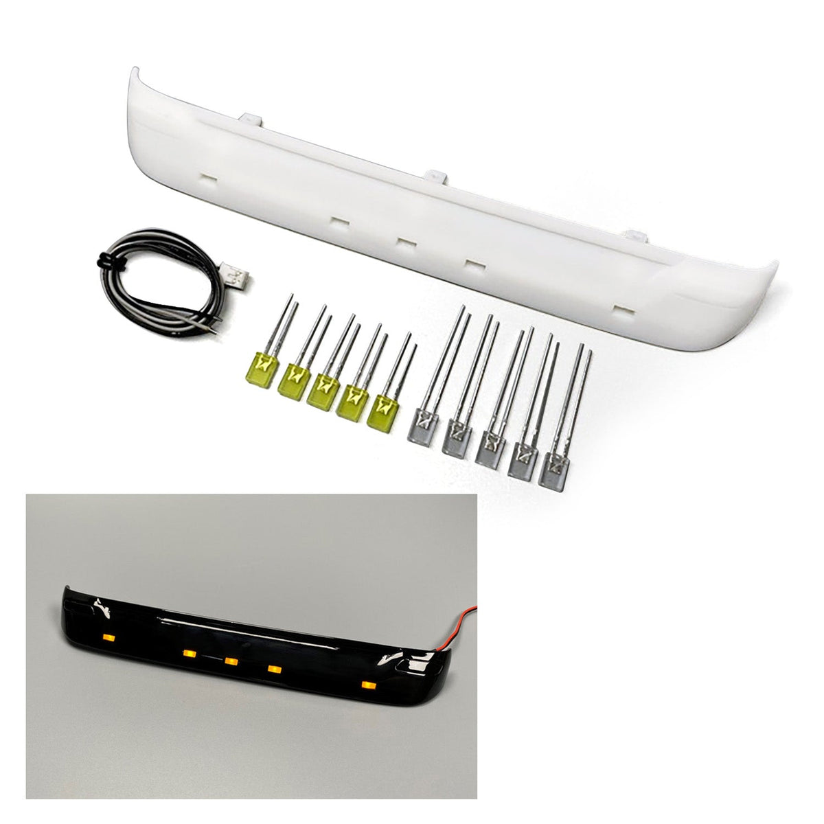 TOUCAN RC HOBBY Plastic Sun Visor 3V LED Light for 1/14 DIY R620 R470 S730 Remote Control Tractor Truck 56323 56318 56327 RC Lorry Model