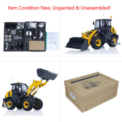 TOUCAN RC HOBBY LESU Aoue WA100M-8 1/14 Metal 4x4 Hydraulic RC Loader A0021 Model with Brushless Motor Quick Release Coupler Sound Light System