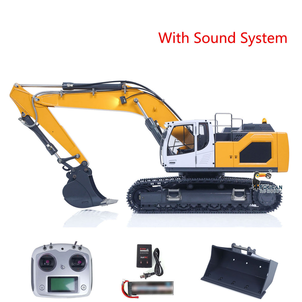 TOUCAN RC HOBBY US Stock XDRC LR945 1/14 RC Hydraulic Excavator RTR Metal Radio Control Construction Vehicle Quick Coupler Light Sound