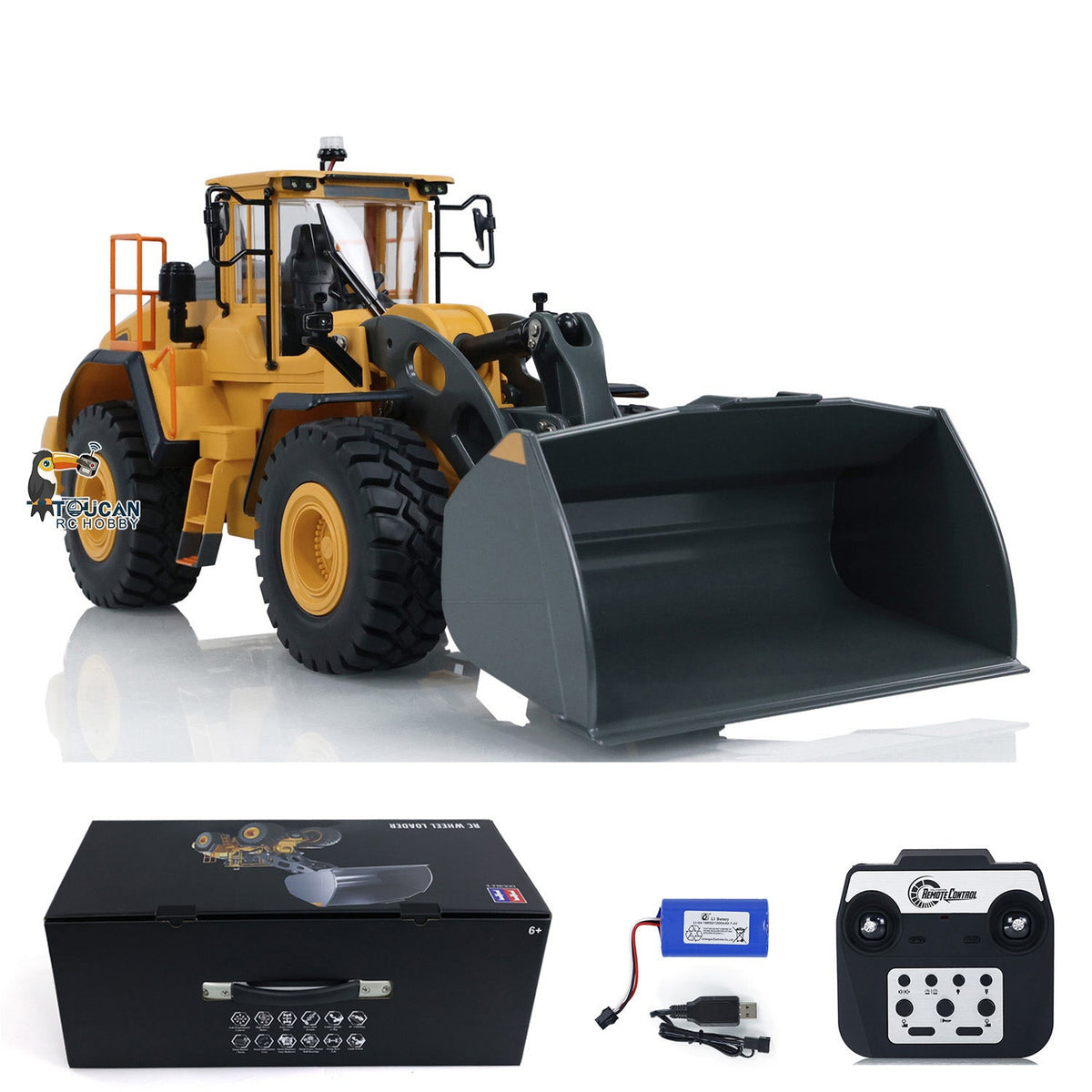 TOUCAN RC HOBBY Double Eagle Metal 1/16 L260H E592 RC Loader Remote Control Electric Lifting Construction Vehicle Model Light Sound ESC Motor Servo Battery