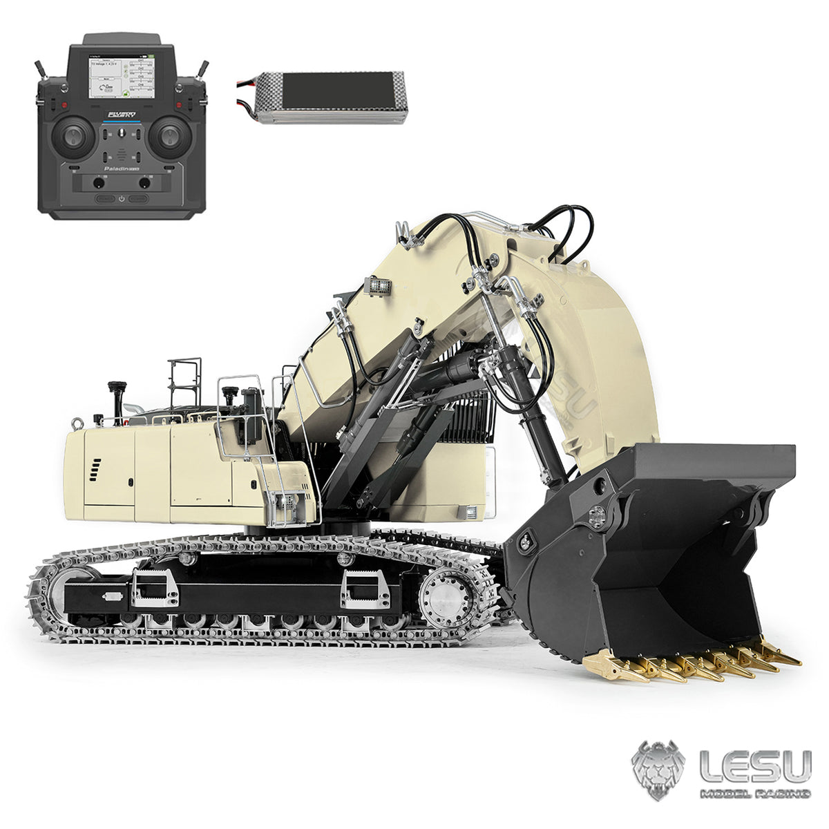 TOUCAN RC HOBBY LESU LR956 1/14 Metal RC Hydraulic Front Shovel Digger B0041 Dual Pump Excavator with Brushless Motor Light System for Outdoor Fun
