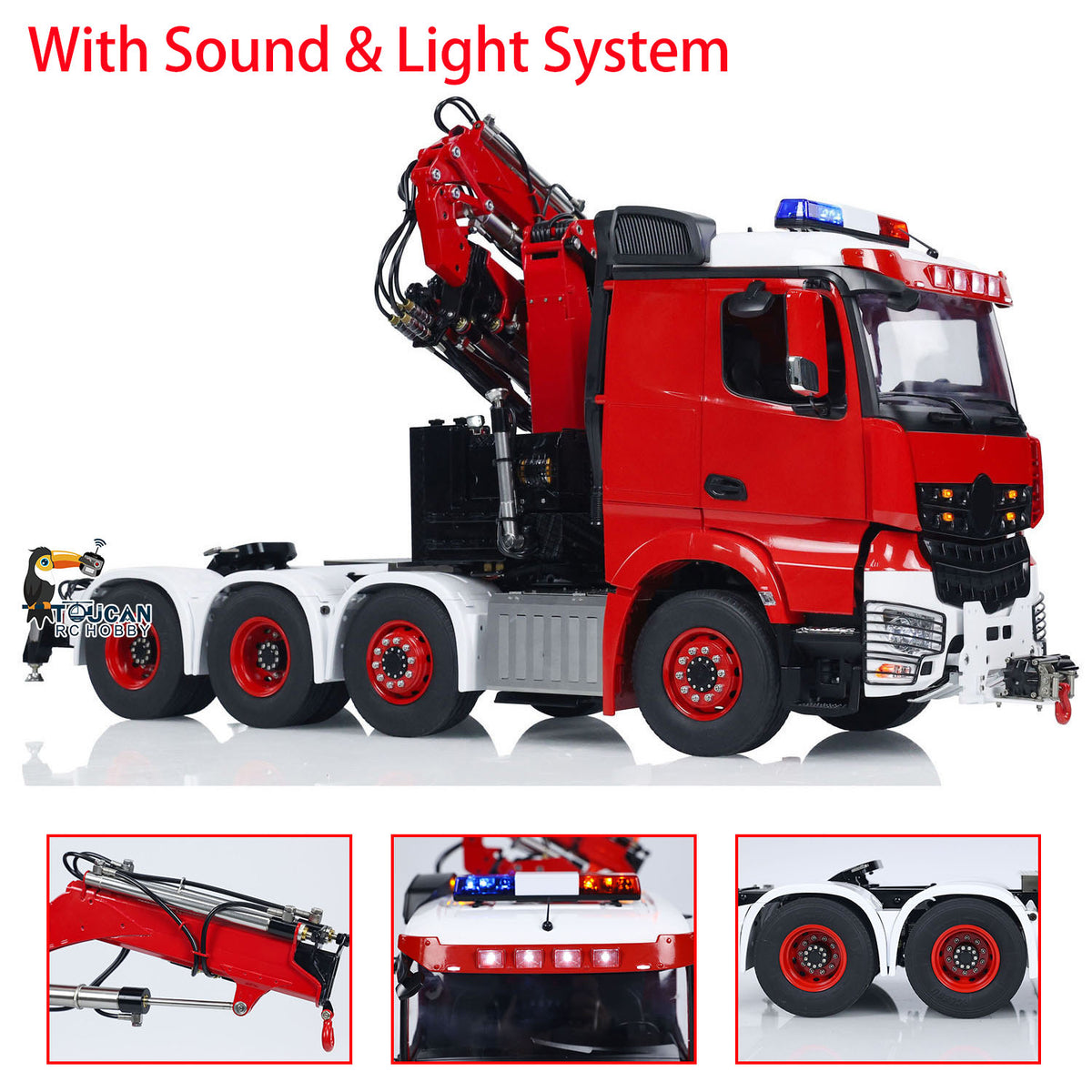 TOUCAN RC HOBBY LESU 8x8 1/14 RC Hydraulic Crane Tractor Truck Fly Jib Remote Control Cars Model