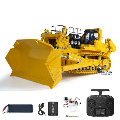 TOUCAN RC HOBBY JDMODEL 575 Metal 1/14 Remote Controlled Bulldozer Heavy Hydraulic Construction Truck Frsky X14 Radio Sound Light for Vehicle Enthusiast