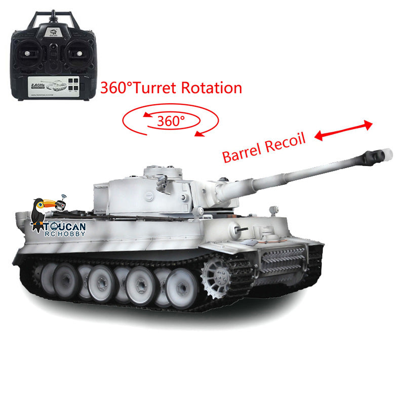 TOUCAN RC HOBBY Heng Long 1/16 TK7.0 Promotion Tiger I RC Tank 3818 with Barrel Recoil 360 Degrees Turret IR Smoke Metal Tracks Sprockets Idlers Wheels