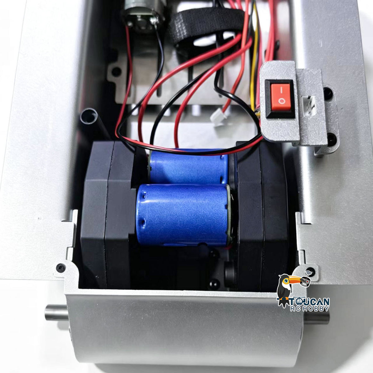 TOUCAN RC HOBBY Metal Chassis Smoke Unit Gearbox Power Blue Motor Speaker Switch for Heng Long 1/16 RC Battle Tank 3898 USA M4A3 Sherman Model