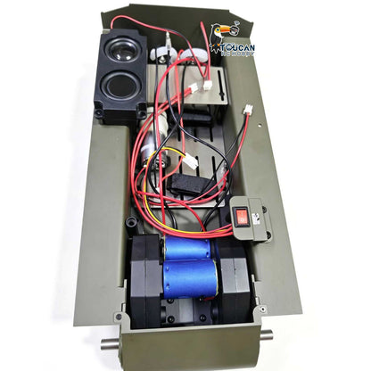TOUCAN RC HOBBY Metal Chassis Smoke Unit Gearbox Power Blue Motor Speaker Switch for Heng Long 1/16 RC Battle Tank 3898 USA M4A3 Sherman Model