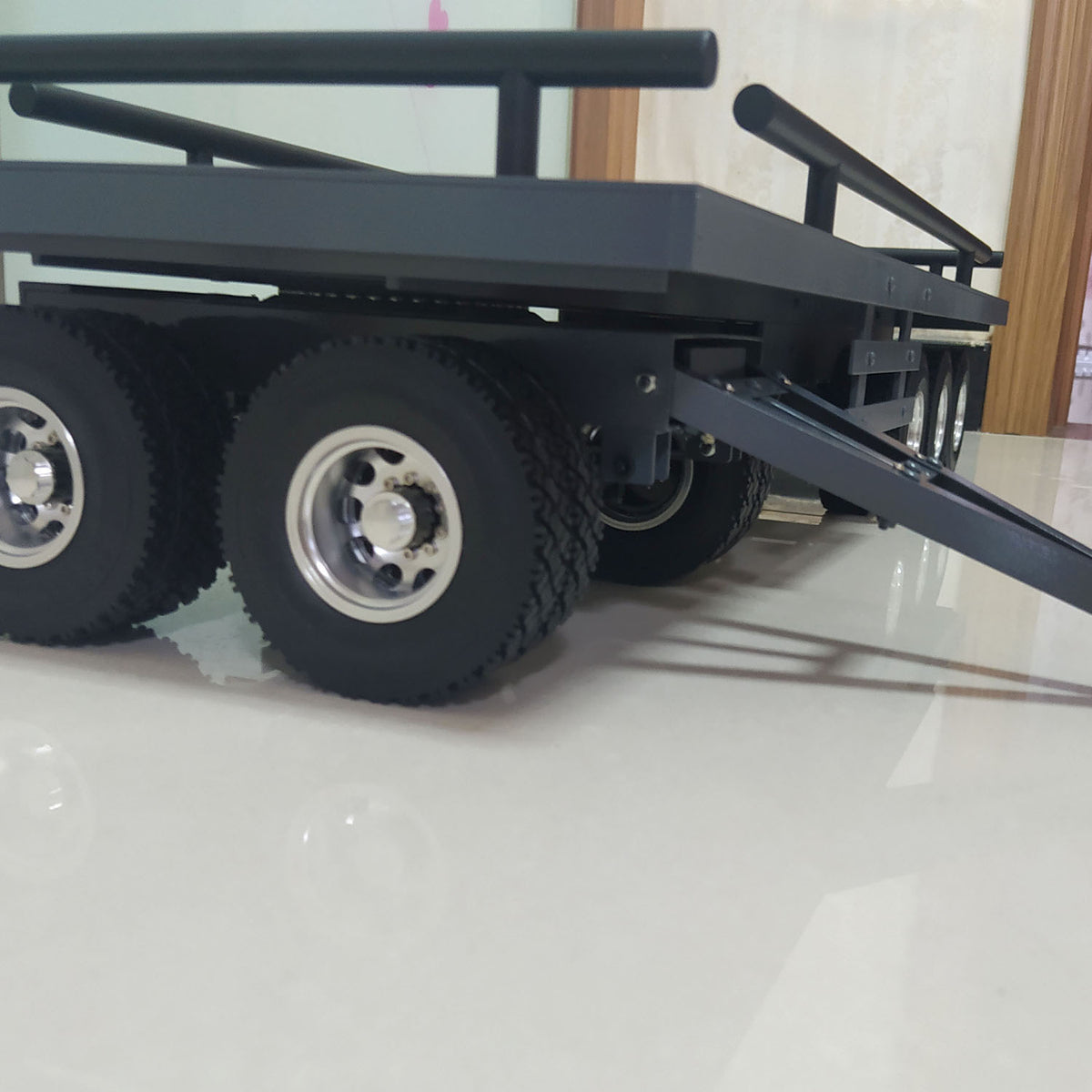 TOUCAN RC HOBBY Metal 5 Axles Trailer for 1/14 RC Hydraulic Dump Radio Controlled Truck Tractor Eletric Car Simulation Hobby Model