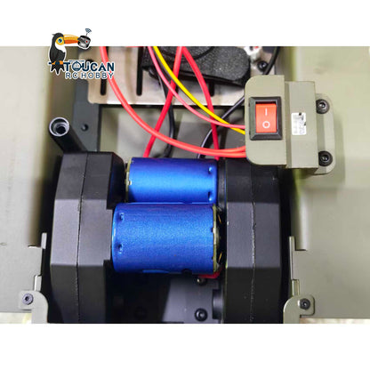 TOUCAN RC HOBBY Metal Chassis Smoke Unit Gearbox Power Blue Motor Speaker Switch for Heng Long 1/16 RC Battle Tank 3898 USA M4A3 Sherman Model