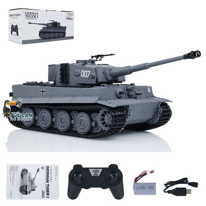 TOUCAN RC HOBBY HY Model 1/24 217 007 RC Battle Tank Tiger I Remote Control Military Tanks Armored Panzer Infrared Combat USB Assembled Painted