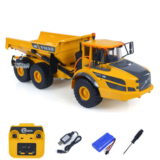 TOUCAN RC HOBBY Plastic Double E E591 003 1/20 RC Articulated Dumper 6WD Electric Remote Control TruckMotor Battery USB Charging Cable RTR