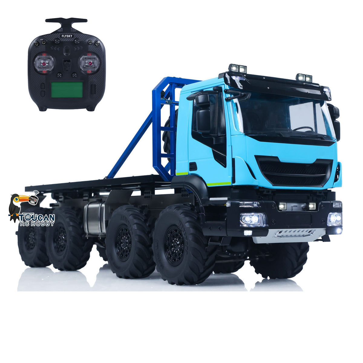 TOUCAN RC HOBBY MODO 1/14 Metal 8x8 RC Crawler Car PNP FlySky ST8 Radio Controller Light Sound System Electric Winch Differential Lock 2-speed gearbox for Enthusiast