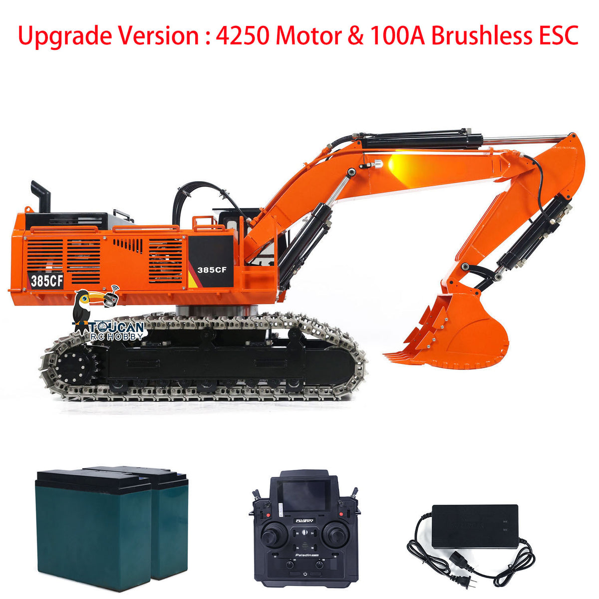 TOUCAN RC HOBBY  1/8 385CF Metal Hydraulic RC Excavator RTR 150KG Heavy Duty Remote Control Diggers Ready to Run Upgraded Version Models