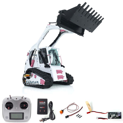 TOUCAN RC HOBBY LESU AOUE LT5 Chargeuse compacte radiocommandée 1/14 en métal, camion de construction hydraulique avec sons, lumières et radiocommande FlySky i6S pour passionnés de modélisme