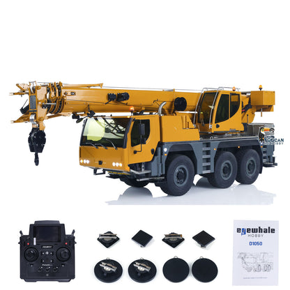 TOUCAN RC HOBBY Eyewhale 1/14 Metal RC Mobile Crane Truck D1050 Hydraulic All Terrain Vehicle 3Axles Radio Control Hoist Model Sound Light Paladin PL18EV Motor Servo ESC