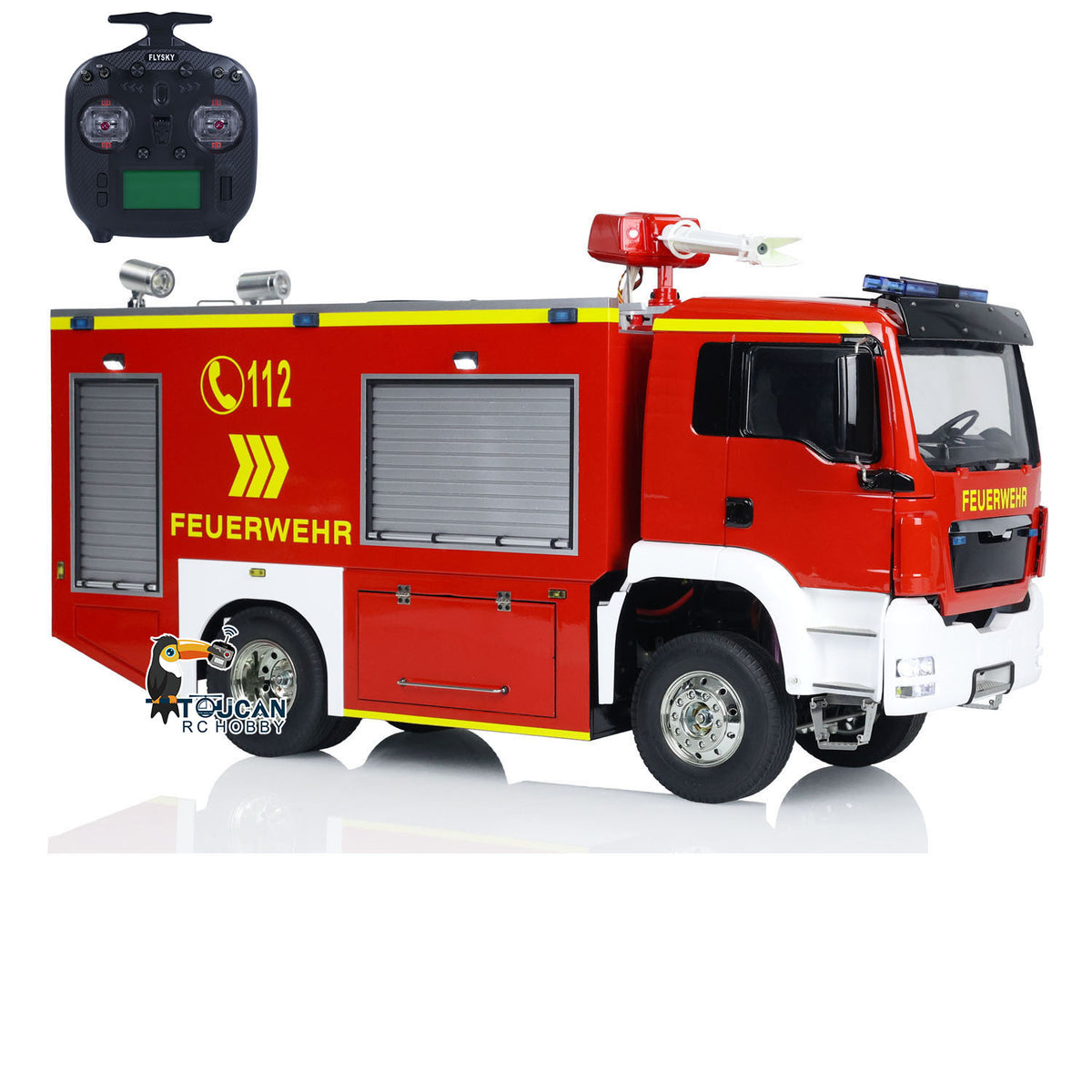 TOUCAN RC HOBBY 4x2 RC Fire Fighting Truck 1:14 2-speed Transmission Radio Control Fire Vehicles Assembled and Painted Sound Light System