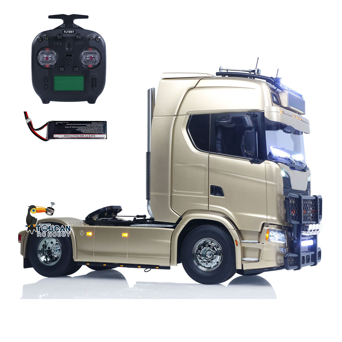 TOUCAN RC HOBBY Plastic 1/14 RC Tractor Truck 56379 Remote Control Construction Vehicle Customized by  4X2 Chassis 3Speed Gearbox Flowing Water Light Smoke Unit ST8 Radio RTR