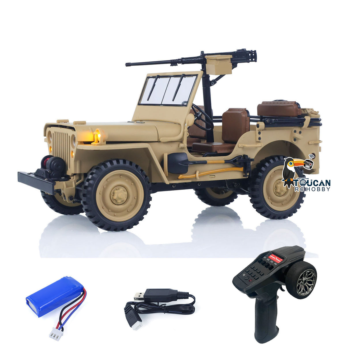 TOUCAN RC HOBBY Heng Guan 1/14 4x4 Electric Military Truck Heng Guan4 58 Convertible Off Road Combat Vehicle Remote Control Car 2Speed Light Sound Motor Model