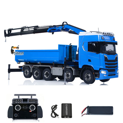 TOUCAN RC HOBBY LXY 770S Metal 1/14 10x10 RC Hydraulic Crane Full Dump Truck Lorry Car Frsky XE Lite Light Sound Painted Model