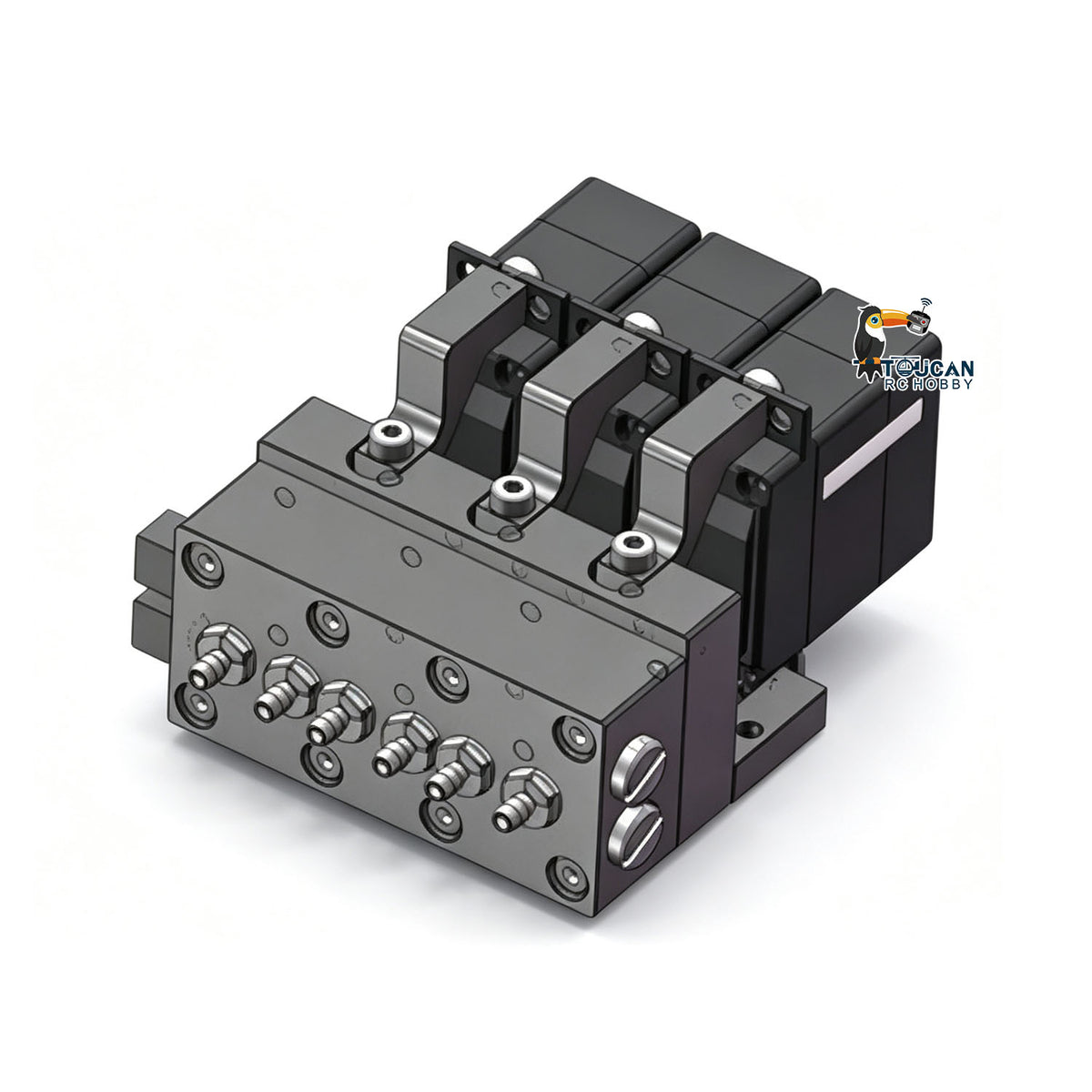 TOUCAN RC HOBBY CUT RC Hobby 1CH 2CH 3CH 4CH 5CH Metal Directional Valve W/ Servo Spare Part for 1/14 RC Excavator Loader forklift Radio Controlled Truck Model