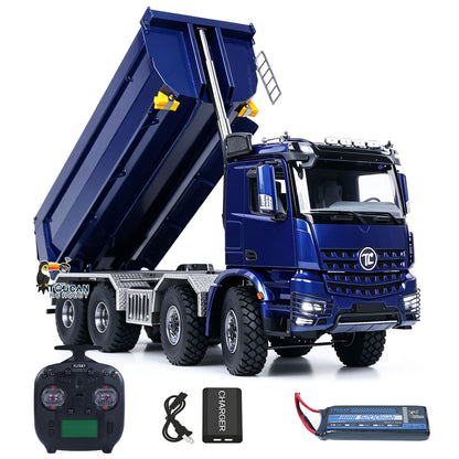 TOUCAN RC HOBBY MODO 3348 1/14 Metal 8x8 RC Hydraulic Dump Truck PNP RTR 2-Speed Gearbox Differential Locks Hobbywing Brushless Motor ESC Light Sound for Enthusiasts