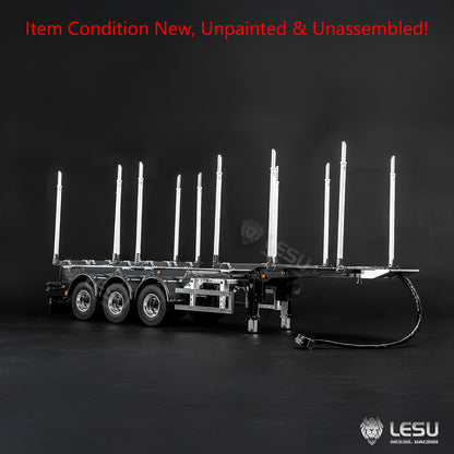 TOUCAN RC HOBBY LESU A0053 1/14 Metal RC Log Semi Trailer with Electric Support Legs Magnetic Power Connector for Tractor Truck Weekend Outdoor Fun
