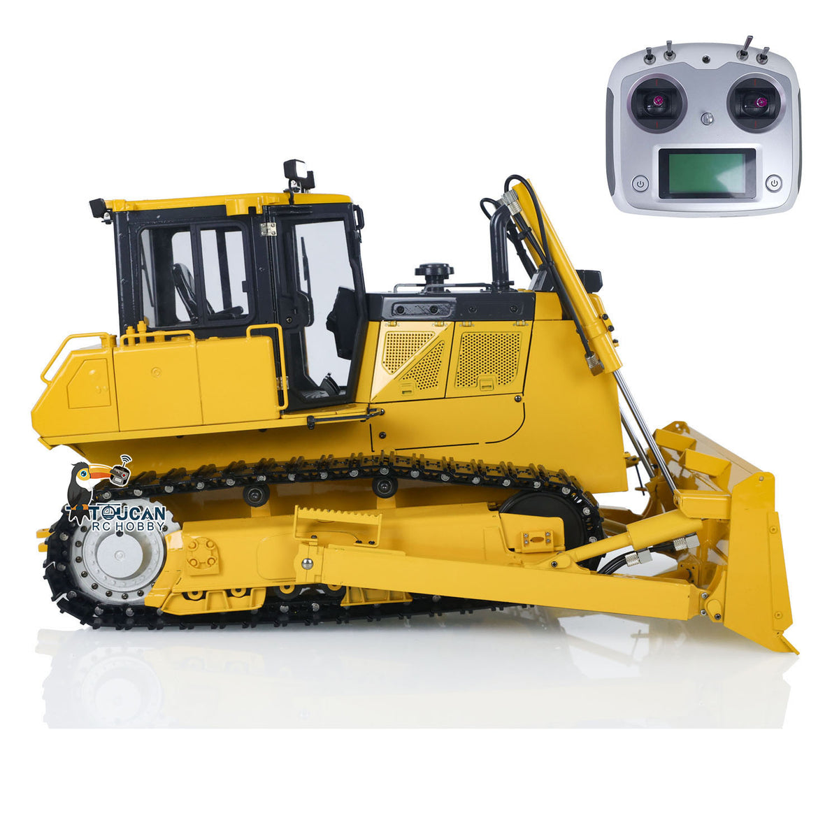 TOUCAN RC HOBBY JZModel D65EX 1/12 Metal RC Hydraulic Bulldozer PNP 3CH Valve FlySky I6S Radio Controller Light Sound System for Construction Truck Enthusiasts Outdoor