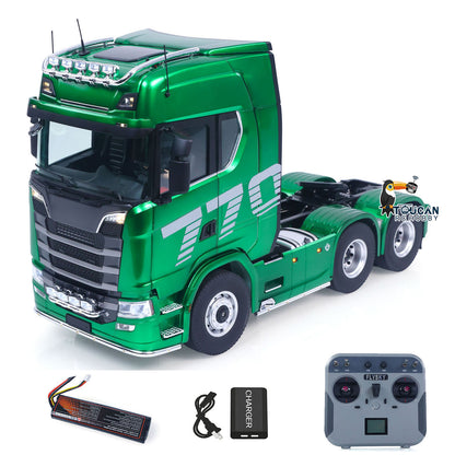 In Stock TOUCAN RC HOBBY KABOLITE 770S-100 Metal 1/14 RC Tractor Truck RTR 2-Speed Transmission 6x6 Differential Lock Light & Sound System Cab Suspension Electric Windshield Wipers for Trailer Towing