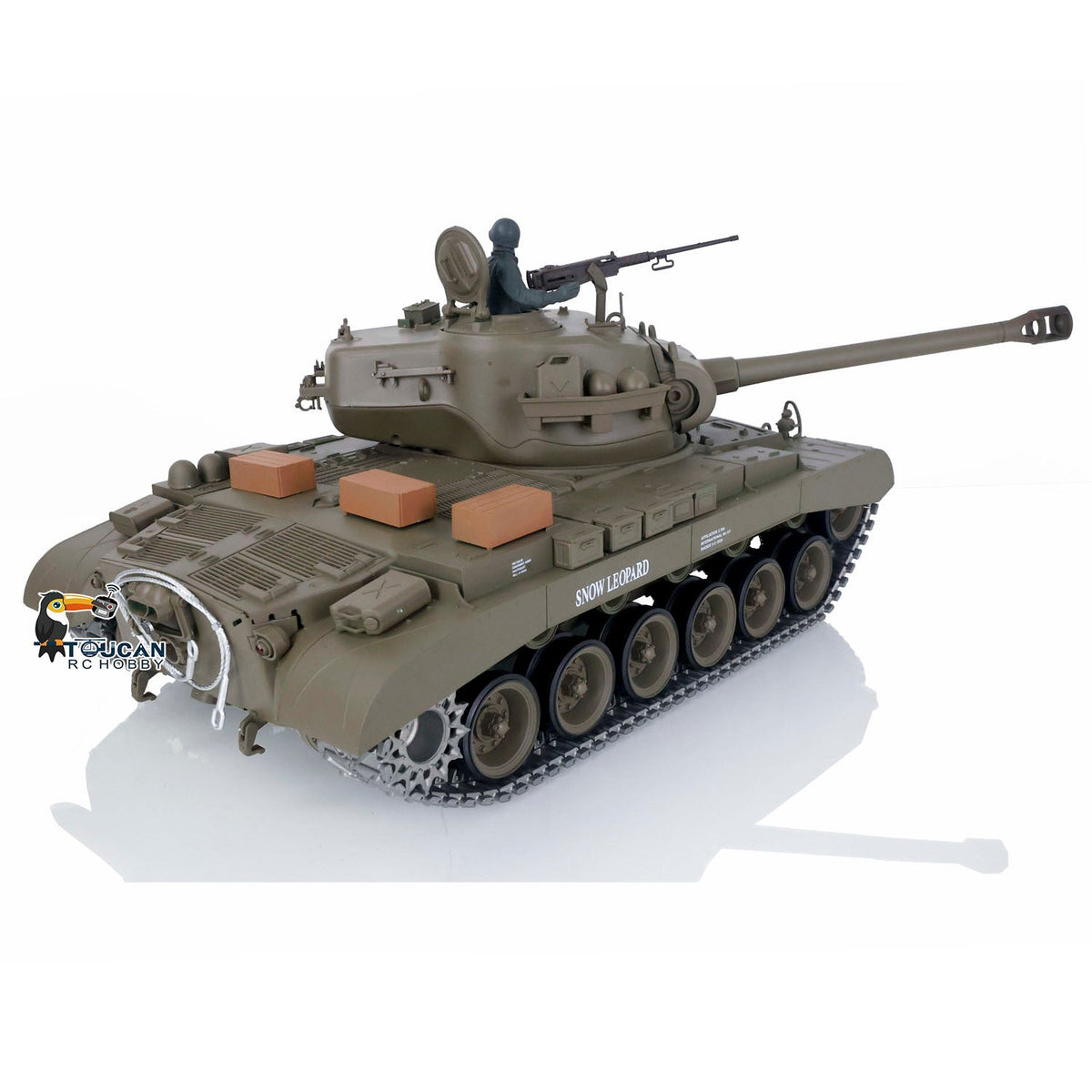 TOUCAN RC HOBBY Heng Long 1/16 TK7.0 3838 USA M26 Pershing 3839 Walker Bulldog M41A3 RTR RC Tank 360 Degrees Turret IR BB Smoke Metal Sprockets Tracks Gearbox