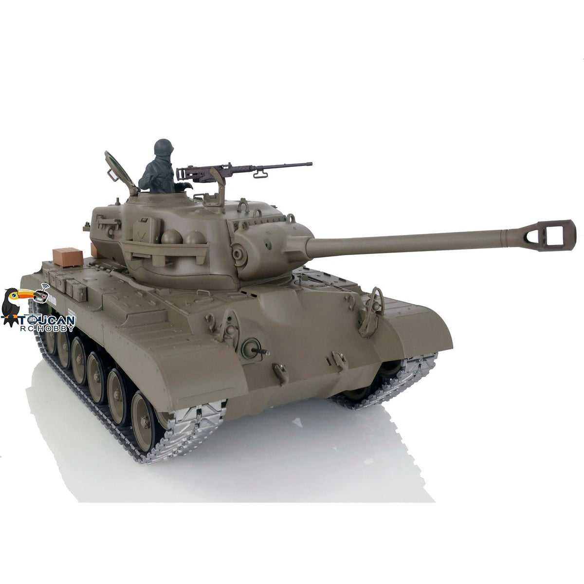 TOUCAN RC HOBBY Heng Long 1/16 TK7.0 3838 USA M26 Pershing 3839 Walker Bulldog M41A3 RTR RC Tank 360 Degrees Turret IR BB Smoke Metal Sprockets Tracks Gearbox