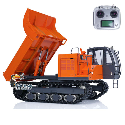 TOUCAN RC HOBBY JZModel Metal 1/12 EG110R RC Hydraulic Tracked Truck Painted and Assembled Vehicles FlySky I6S Radio Control Dumper Car Model