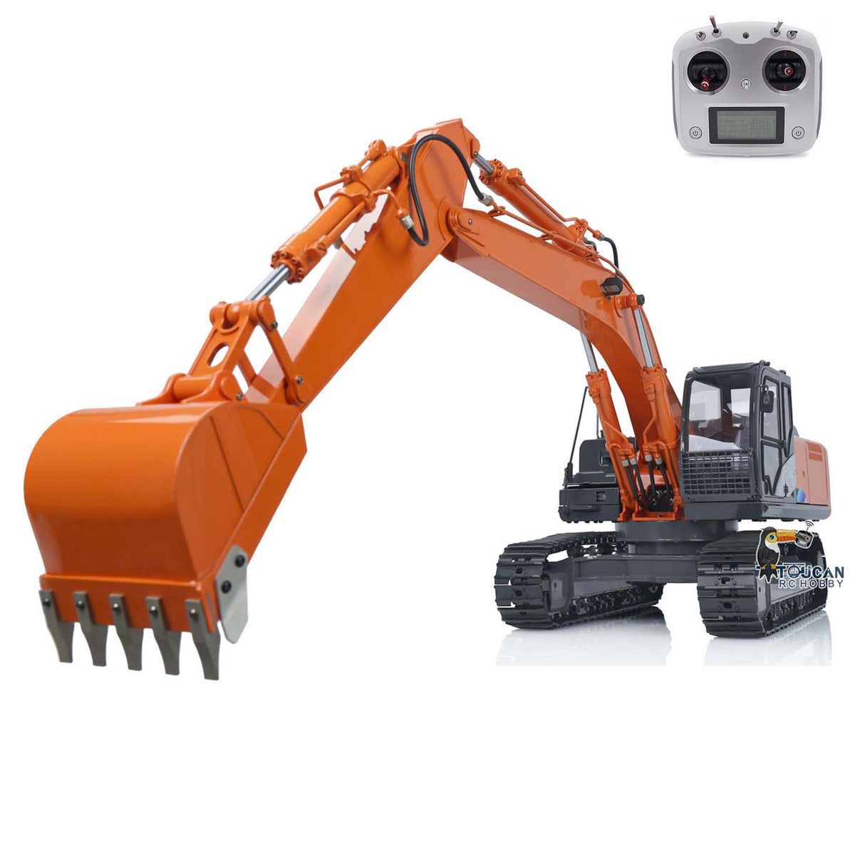 TOUCAN RC HOBBY JZModel Metal 1/12 Scale RC Hydraulic Excavator Radio Control Heavy Equipment DIM H2 ZX210 Construction Digger Easter Sale