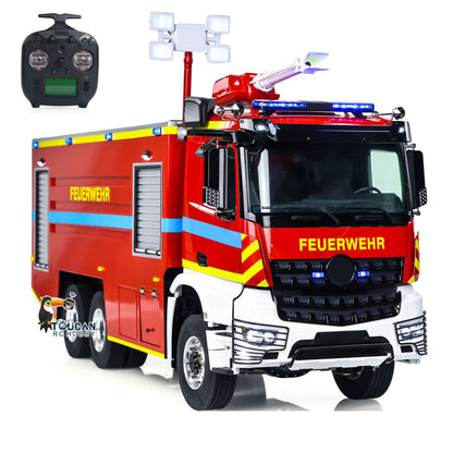 TOUCAN RC HOBBY 1/14 RC Fire Fighting Truck 6x6 Metal Chassis Remote Control Fire RTR Car Model Assembled and Painted 2-speed Transmission