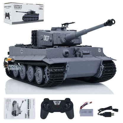 TOUCAN RC HOBBY HY Model 1/24 217 007 RC Battle Tank Tiger I Remote Control Military Tanks Armored Panzer Infrared Combat USB Assembled Painted
