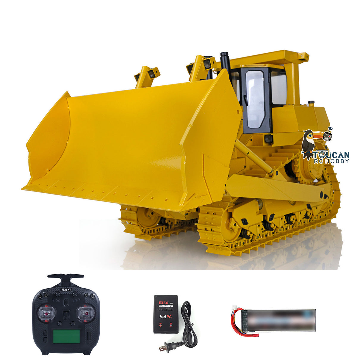 TOUCAN RC HOBBY Fast Free Shipping  1/14 Scale JDMODEL Metal RC Hydraulic Bulldozer DXR2 JDM-98 W/ Light Sound Pump Cylinder ESC Motor Battery
