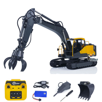 TOUCAN RC HOBBY 1/16 Double E E598 003 Electric Lifting RC Excavator Metal 2Arms Remote Control Digger Hammer Bucket Claw 360 Degrees Rotating
