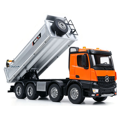 TOUCAN RC HOBBY HUINA 1/14 Metal Remote Control Dump Truck 1536-1 8X4 Electric Lifting RC Tipper Finished Model RTR Light Sound Effects Battery