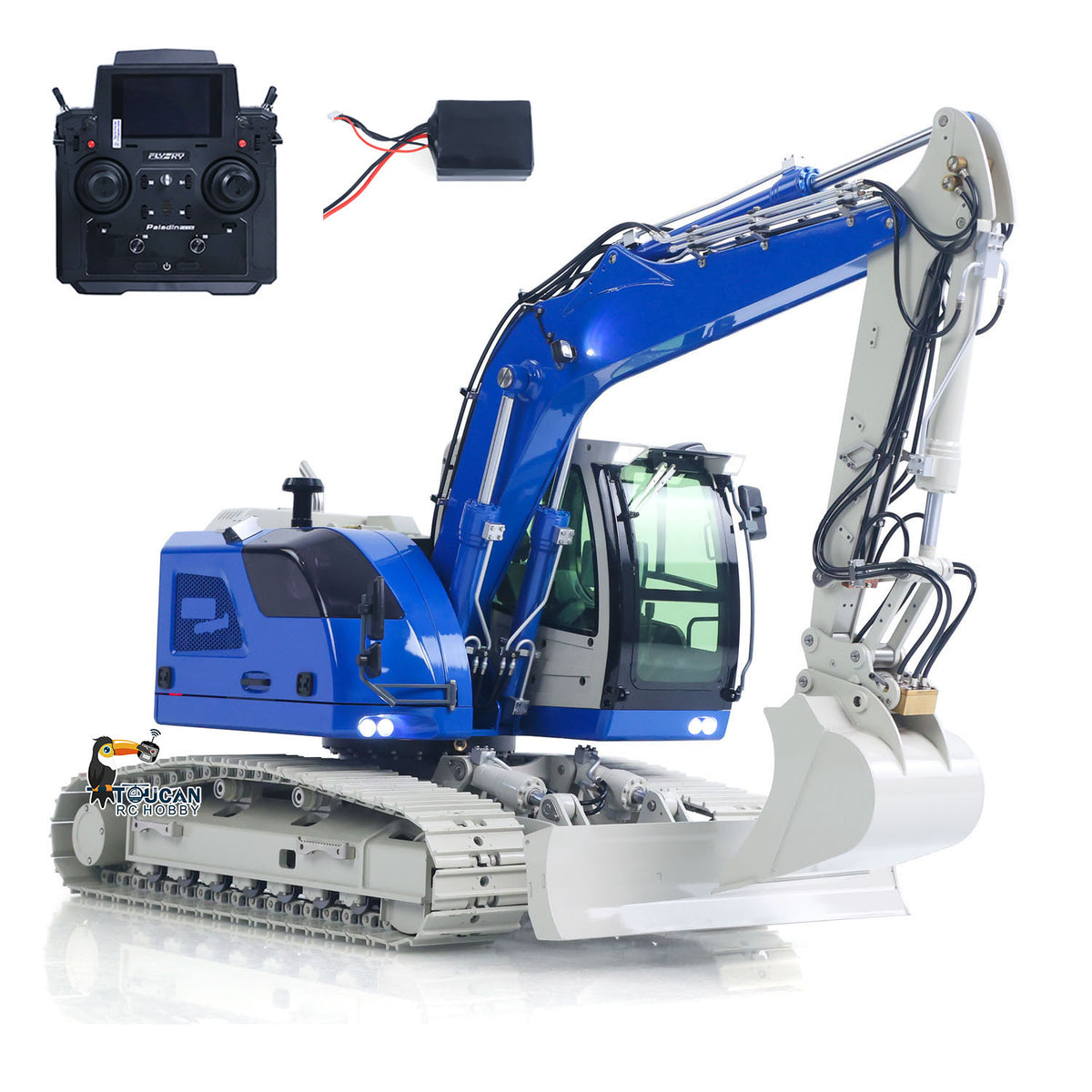 TOUCAN RC HOBBY JDModel R920 208 1/14 Metal RTR RC Hydraulic Excavator 7-Way Valve Quick Coupler PL18EV Lite Controller Brushless Motor Light Sound for Collectors Outdoor