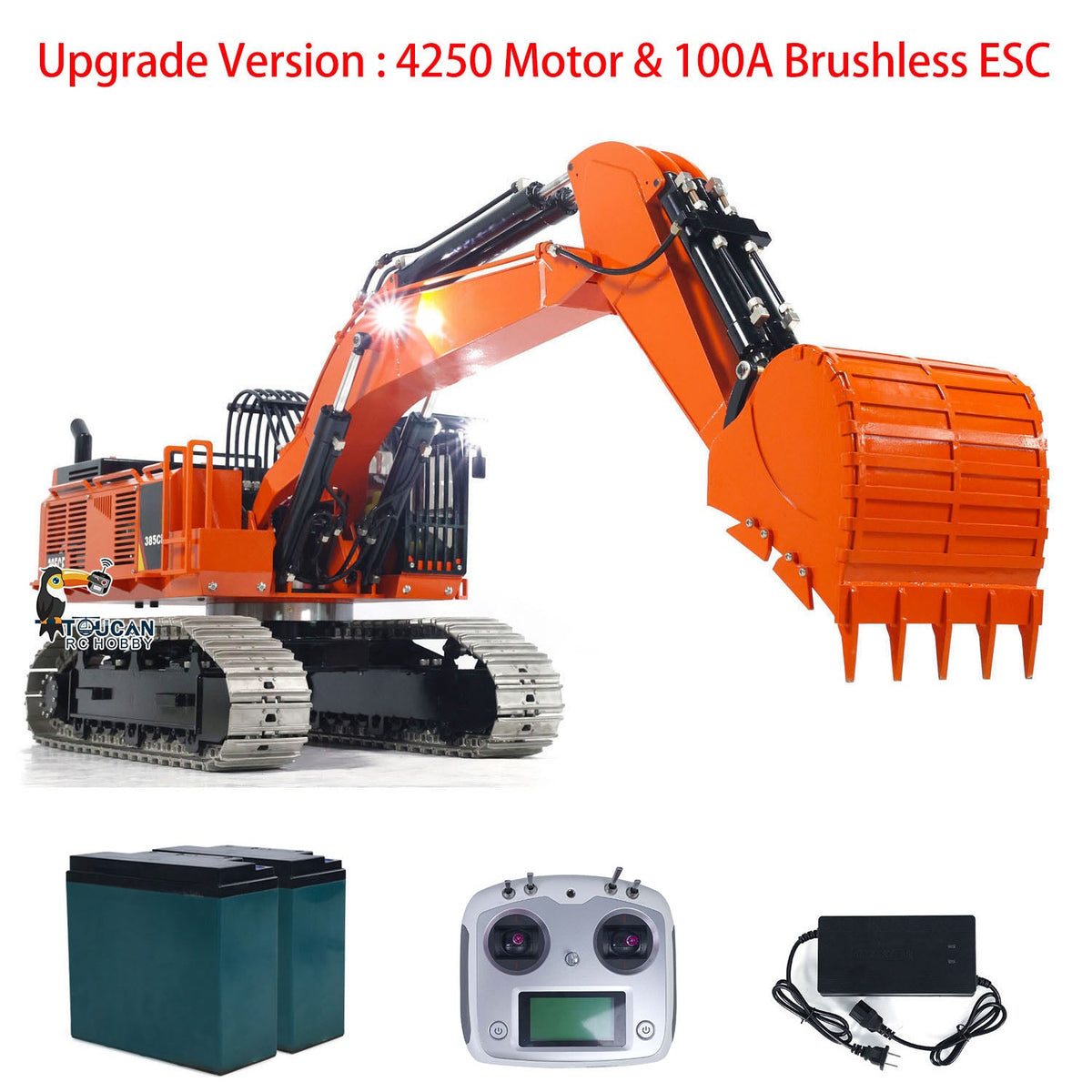 TOUCAN RC HOBBY Pre-order 385CF 1/8 Hydraulic RC Excavator Metal Giant Remote Control Construction Vehicle Ready to Run Painted Assembled ESC Servo Motor