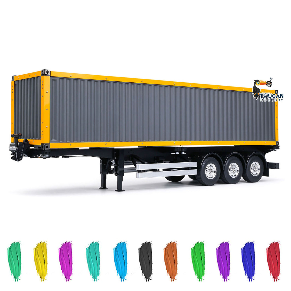 HHRC 1/14 RC Truck Trailer 140405 - Metal & Plastic 3 Axles 40ft Container