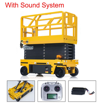 In Stock TOUCAN RC HOBBY CUT RC Hobby 1/14 CNC Metal Remote Control Hydraulic Aerial Work Platform Self-propelled RC Model Reversing Sound Rotating Light Battery