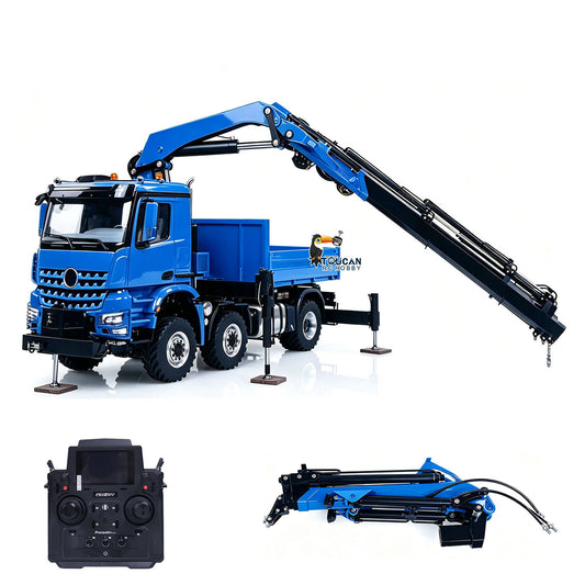 TOUCAN RC HOBBY LXY 4151AK 1/14 Metal RC Agriculture Tractor Truck 6x6 Farm Lorry Hydraulic Crane Fly Jib Arm 3-Speed Gearbox Sound for Model Collector